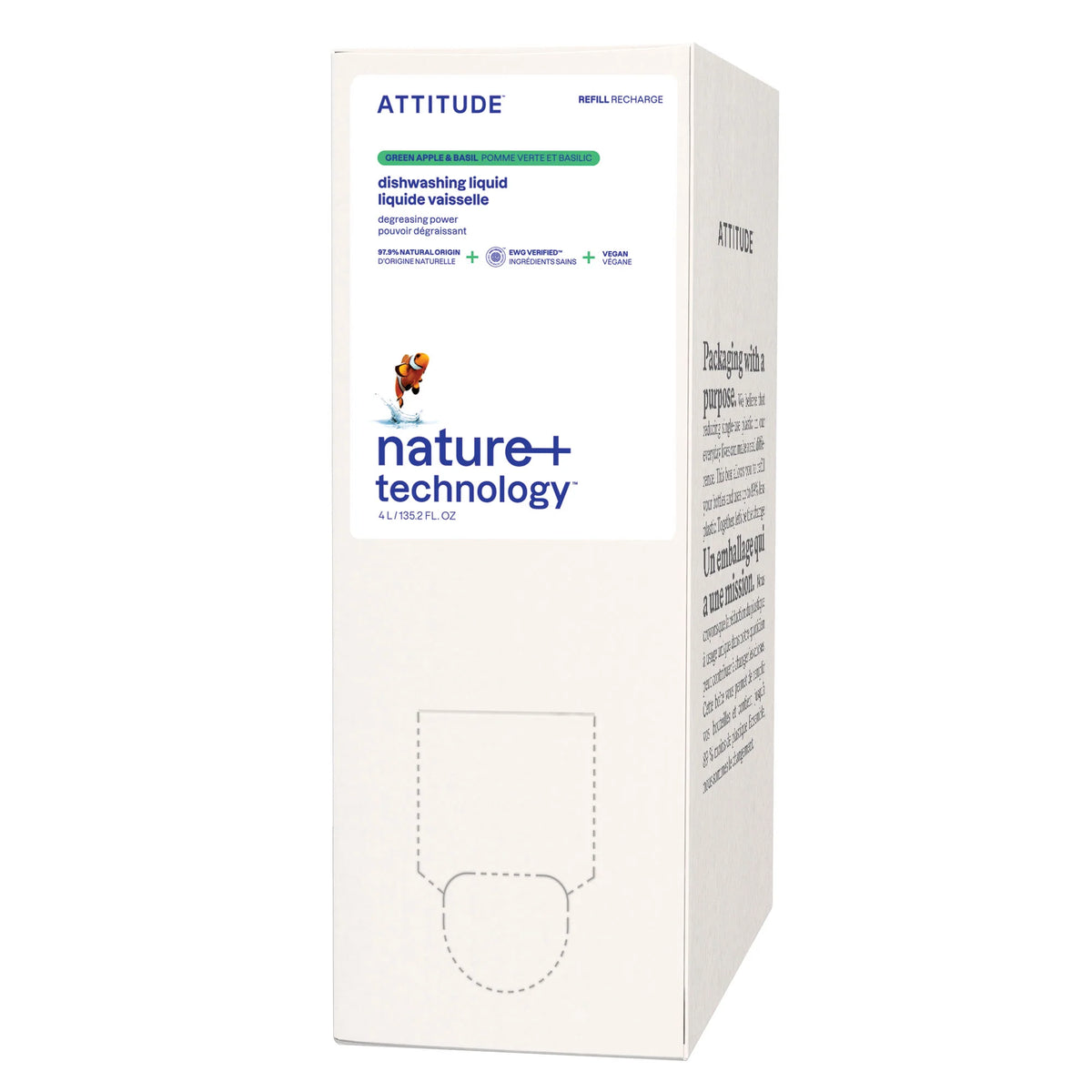 Dish Soap Green Apple & Basil-Eco-Refill 135.26 FL. OZ.