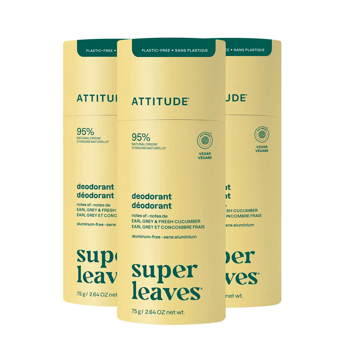 Deodorant 3-pack Earl Grey & Fresh Cucumber-Solid - 3 x 2.64 OZ.