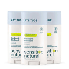 Deodorant 3-pack - Sensitive Skin Unscented-Plastic - 3 x 2.64 OZ.