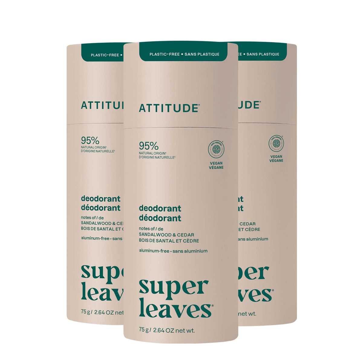 Deodorant 3-pack Sandalwood & Cedar-Solid - 3 x 2.64 OZ.