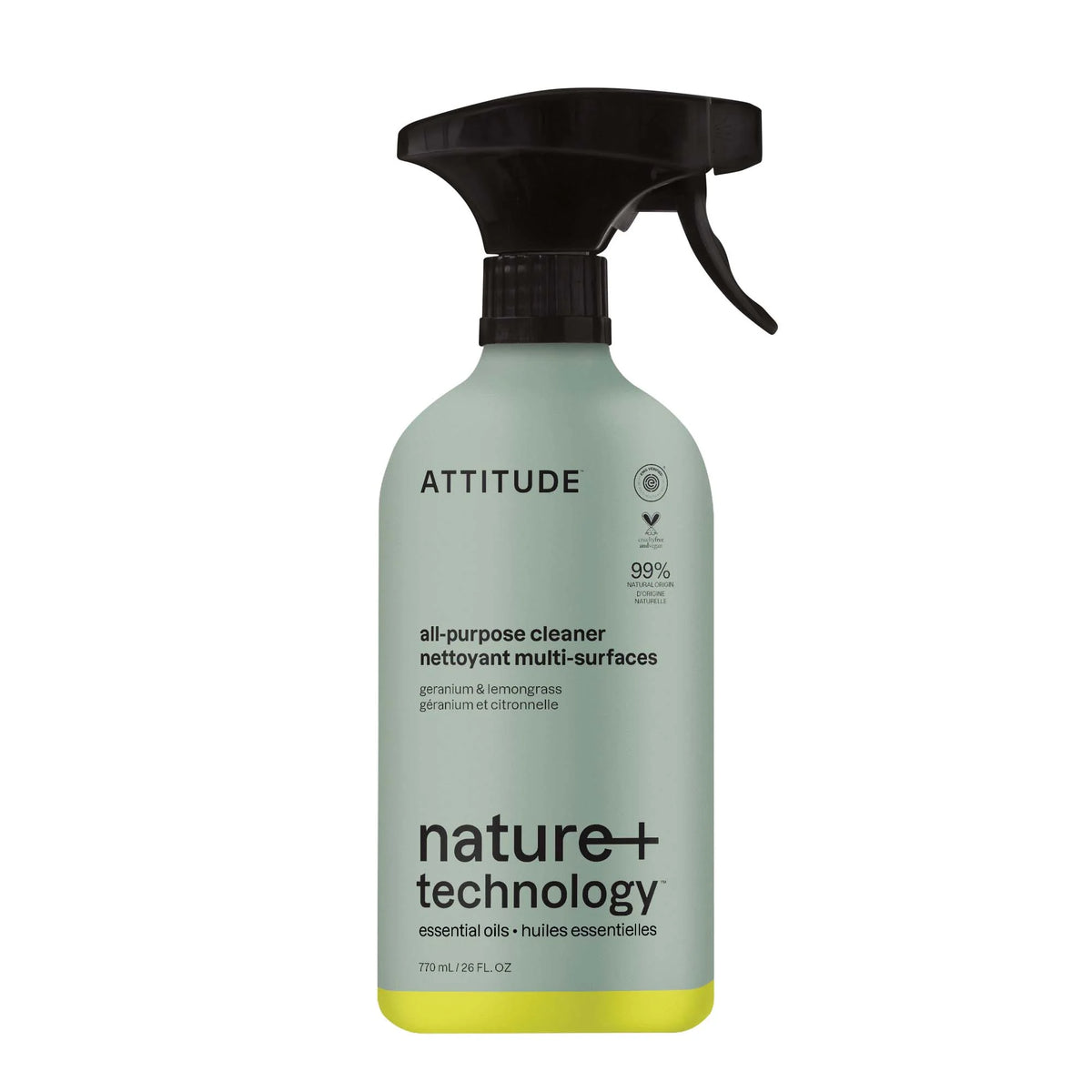 All Purpose Cleaner - Essential Oils Geranium & Lemongrass-Plastic - 26 FL. OZ.