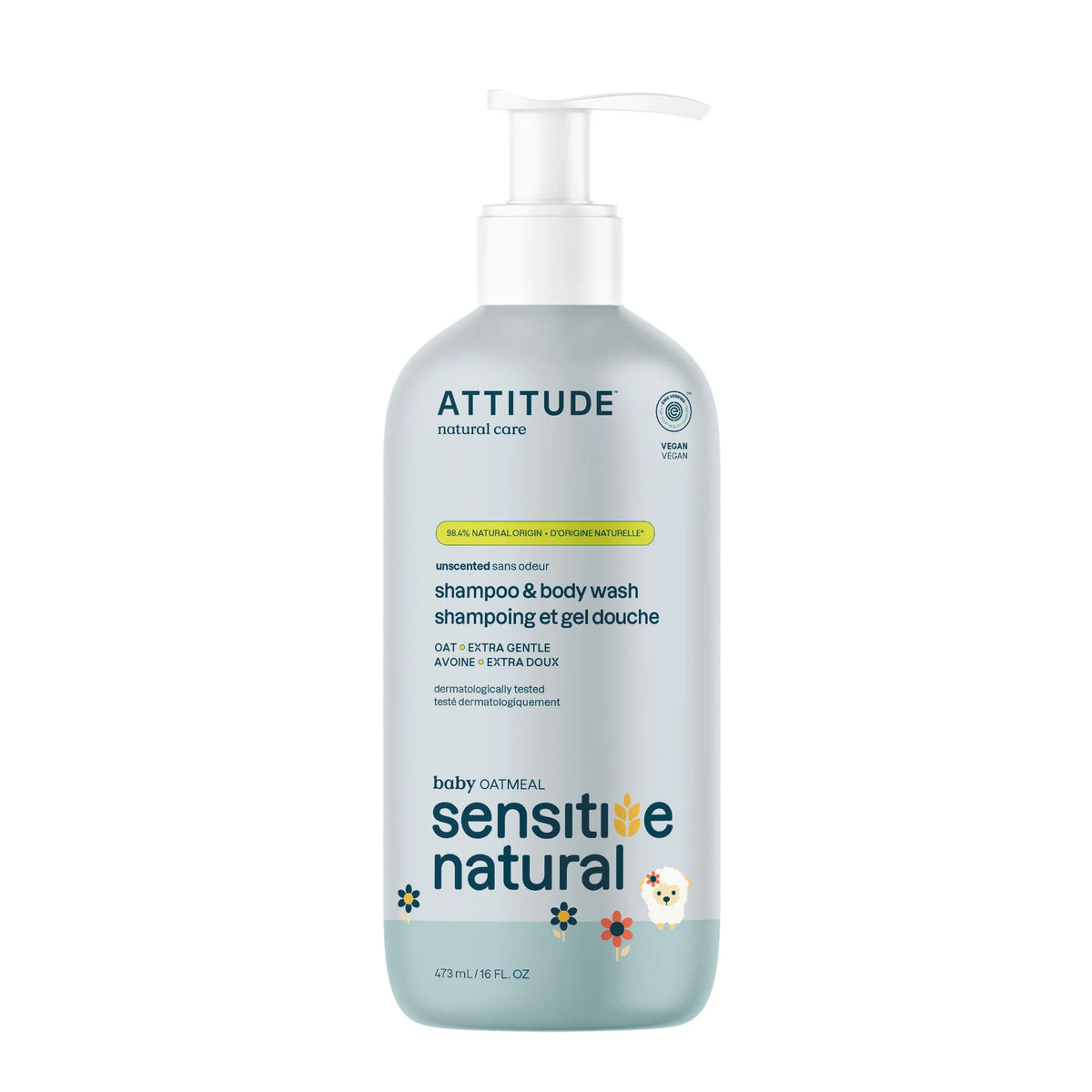 2-in-1 Baby Shampoo & Body Wash - Sensitive Skin Unscented-16 FL. OZ.